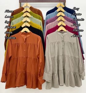 KEMEJA WANITA TERBARU VIRAL 2024 / ATASAN POLOS / KEMEJA STYLE KOREA / KEMEJA WANITA PANJANG / TUNIK WANITA