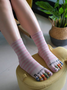 Cartoon Print Toe Socks 5 Fingers