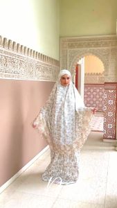 Melika - Mukena Jumbo Katun Foil Premium Renda Twotone Motif Rumana