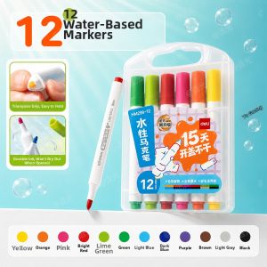 deli | Non-toxic Food-grade Safety No-bleed Washable Acrylic Markers 48-color
