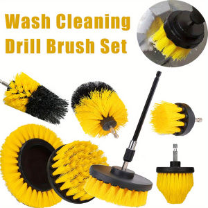 7pcs Drill Brush Attachment Set Electric Cleaning Scrub Brush Multipurpose Drill Brush for Bathroom Tub Tile Corner Floor Etc