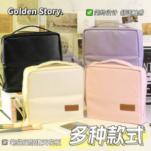 กระเป๋าเครื่องสำอางความจุขนาดใหญ่แบบจัดระเบียบได้หลายชั้น สไตล์ญี่ปุ่น ป้องกันน้ำได้บางส่วน กระเป๋าใส่เครื่องสำอางแบบเปิดสองทาง