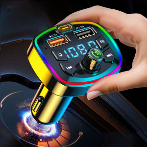 (Dikirim Dari Jakarta) FM Bluetooth 5.0 Mobil PD 18W Pengisi Daya Cepat USB Ganda Tipe-c 4.8A Lampu Latar LED/USB 4.2A Car Bluetooth 5.0 Charger FM Transmitter PD 18W/MP3 Player