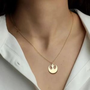Rebel Icon Pendant Necklace Stainless Steel Gold Silver Plated Minimalist Punk Charm Jewelry Gift For Women Girls Party