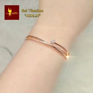 La Vienne - Azalia - Set Gelang Titanium + Cincin Titanium Wanita Anti Karat