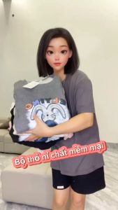BỘ BẦU TĂM THỎ THU ĐÔNG CHẤT ĐẸP M351 BỘ DÀI TAY REN ĐIỆU ĐÀ