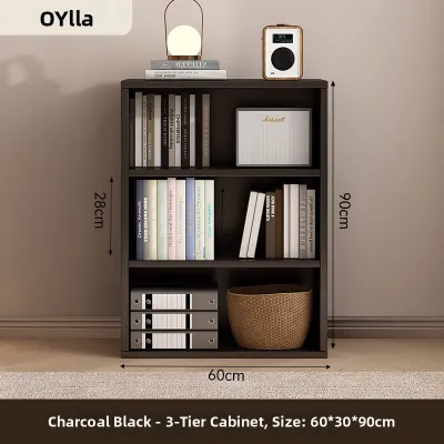 OYIla | Check Design Black Bookshelf Storage Cabinet
