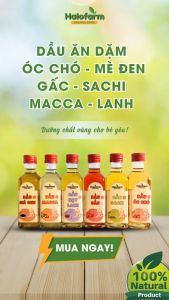 Dầu HẠT LANH Cho Bé Ăn Dặm HaloFarm DATE 2026 Bổ sung DHA cho bé phát triển trí não dung tích 60ml 100ml