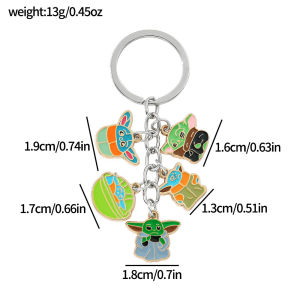 Bandai | Star War Master Yoda Baby Keychain Anime Figure Pendant Keyrings for Backpack Accessories Gifts