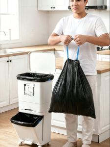 Jeko&Jeko | Japanese Style Black Thick Home Use Garbage Bags Drawstring