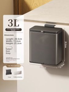 MMZECE | Stainless Steel Hanging Multi-use Trash Can With Lid