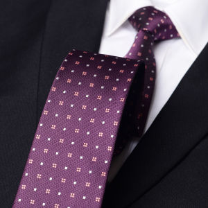 Romguest | Purple Red Striped Tie Business 7cm