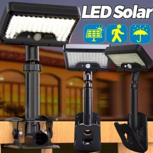 92 LED Solar Light Solar Motion Sensor Outdoor Light Weatherproof Wall Lamp Clip-on Street Light for Camping Garden Yard Tent