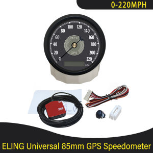 Universal 85mm GPS Speedometer 0-160 0-200 0-220 KM/H MPH Total Mileage Adjustable with Red Yellow Backlight for Car Boat 9-32V