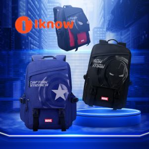 I know Marvel Themed Large Capacity Backpack for Students - Stylish and Functional Double Shoulder Bag for Boys Aged 12-18 (Suitable for Junior and Senior High School Students)