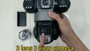 South Ocean CCTV Outdoor 12MP Three Lens 360° Monitoring Wireless IP66 Waterproof Night Vision WiFi 4G Sim Card Camera