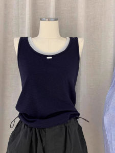 DUOFEIYAN | Blue Slimming U-Neck Strapless Backless Blouse