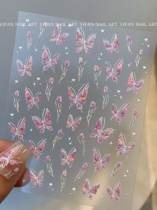 Yifannail [Tulip Butterfly] ~ Colorful Shell Light Butterfly Nail Sticker Three-Dimensional Fairy Butterfly J165