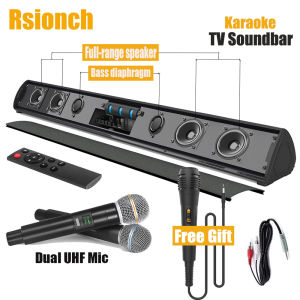 Rsionch Sound Bar Karaoke with Microphone 20W Bluetooth Speaker for Smart TV Videoke Wired and Wireless Mic Soundbar Built-in Subwoofer Echo Home Theater 3D Surround Stereo with LED Light - Lazada