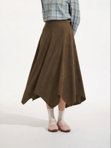 Hotwind | Women Stylish Irregular Hem Elastic Waist Slimming A-Line Skirt
