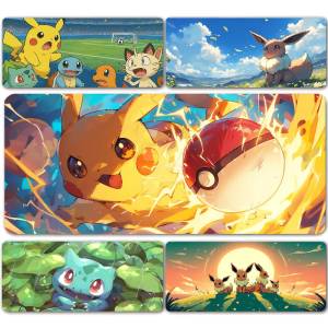 Bandai | Pokemon Espeon Gaming Mouse Pad Large Desk Mat 2MM Stitched Edge Non Slip Rubber Base Keyboard Pad Office Laptop Table Decor