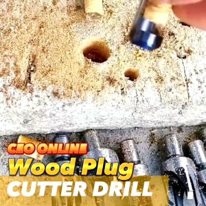 CEO 🇲🇾 4pcs 6/10/13/16mm Round Hex Shank Carbon Steel Woodworking Plug Cutters Drill Bit Cork Drill Hole Saw Tool Bored