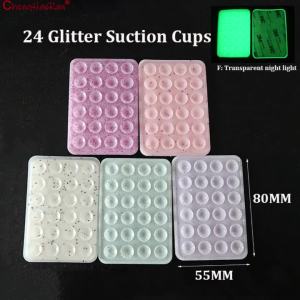 ChengHaoRan 1PC 24 Thick Silicone 80 * 55 * 2mm Glitter Suction Cup Mobile Phone Power Bank Suction Cup Equipped