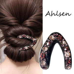 Kẹp tóc kẹp tóc càng cua tóc đuôi ngựa cao hình chữ V kim cương giả màu cổ điển