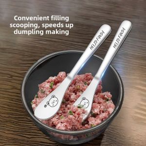 Thickened Food Grade Stainless Steel Dumpling Filling Stick Stirring Spoon Wonton Spoon Durable Kitchen Utensil for Home Use