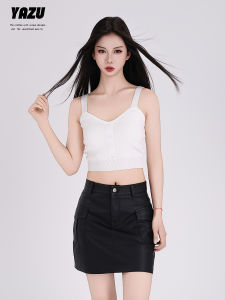 เสื้อกั๊กสั้นคอวีแขนกุดสไตล์เกาหลีสำหรับผู้หญิงในช่วงฤดูร้อน เสื้อคลุมกันหนาวทรงเข้ารูปแบบลำลอง ใส่ได้หลากหลาย กระชับสัดส่วน