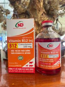 Vitamin B12 (100ml) Thuốc tiêm Bổ Máu Gà Đá tăng nước máu nhợt nhạt tăng trưởng nhanh khoẻ gà đá gà chọi heo bò chó mèo