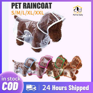 Pet Dog Transparent Raincoat: Adjustable Waterproof Raincoat Hooded Design