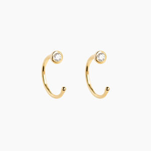 Trendy S925 Silver Needle Zirconia Embedded Geometric Hoop Earrings Classic Minimalist Korean Style Versatile Fashion Jewelry