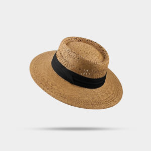 BILLI ZILLY | Summer New French Style Wide Brim Straw Hat Breathable Sun Protection Hat For Women Beach Holiday Flat Top Hat Casual Style