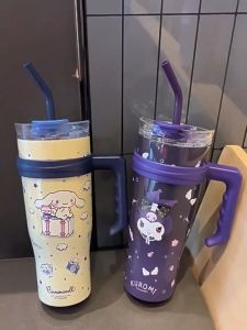 1250ML Kuromi Stainless Steel Insulated Vacuum Tumbler Thermos Cartoon Water Sanrio Hot And Cold Drinking Water Bottle