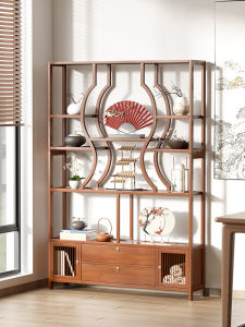 Antique Shelf Living Room Display Partition Bamboo Tea Cabinet Duobao Pavilion Decoration Storage Storage Shelf New Chinese Tea Shelf