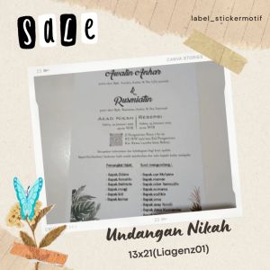 ISI 100 PCS UNDANGAN NIKAH MURAH KOSTUM LIAGENZ04(13x21) - Undangan Pernikahan Bolak Balik Undangan Pernikahan 1 Lembar / Satu Lembar Undangan Walimah Kartu Ucapan Undangan Syukuran Undangan Pesta Jimpitan