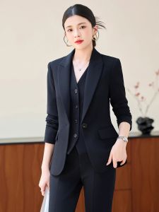 XINYU | Autumn Winter New Business Commuting Elegant Ladies Suit Jacket and Vest Set