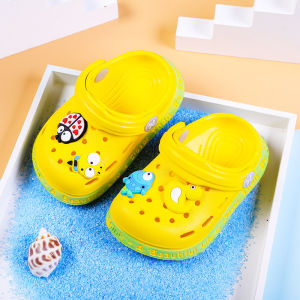 Baby Kids Slippers Womens Summer Indoor Cartoon Cute Hole Shoes Boys and Girls Soft Bottom Non Slip 1-3 Years Old 2 Sandals