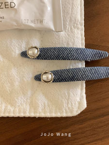 Elegant Denim Hair Clips Simple Hair Accessories Bangs Clips Headwear Oval Shape Unembellished Fashion Jewelry