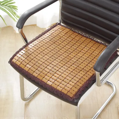 Modern Simple Style Bamboo Cooling Seat Cushion Office Chair Pad Home Use Summer Car Pad Mahjong Seat Pad Pure Color Pattern