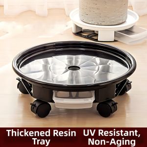 YUANYI | Thickened Wheeled Flower Pot Tray