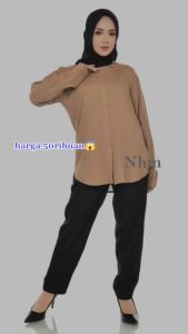 Kemeja Wanita Polos katun Rayon Kemeja Kerja Formal Casual Basic Kemeja Panjang Murah