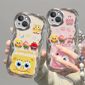 Apple 15Plus 14Pro New Model IP13 Electroplated Full Cover 12Mini Sponge Bob 8P Cute 6S Anti-Fall Protection Soft Case SE23 Premium Bracelet