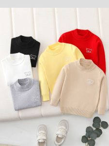 Thickened Pure Cotton Half-High Collar Knitted Sweater for Boys And Girls Suitable for Autumn And Winter Various Sizes Available