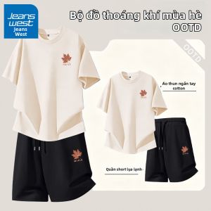 Jeanswest | Bộ Áo Thun và Quần Short Nam Mùa Hè Bông Nhanh Khô