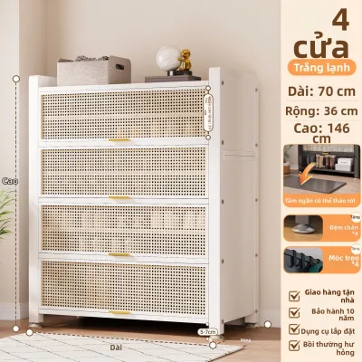 DIBIOU | Tủ Giày Treo Tường Thép và Mây Cửa Sổ Đa Lớp