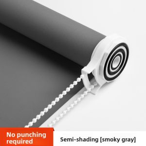 CHUNJI | Full Light Blocking Cordless Installation Kitchen Bathroom Office Roll-Up Sunscreen Curtain