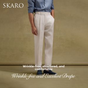 Cotton Linen Blend Mens Business Casual Pants