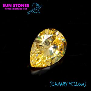 CZ Pear 5A KOREA MACHINE CANARY YELLOW DARK Pear Shaped Diamond CZ เพรชรัสเซีย หยดน้ำ สีเหลือง